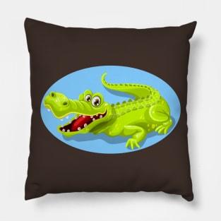 Cartoon Crocodile Vector Design Pillow