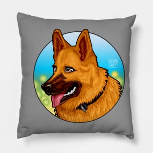 German Shepherd Dog Illustration Pillow