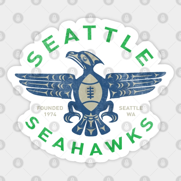 Native Seattle Seahawks by © Buck Tee Originals - Seattle Seahawks -  Sticker