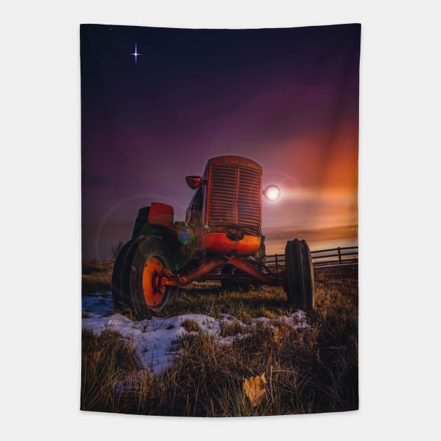 Red Cast Tractor Awakens Tapestry by ElevatedCT