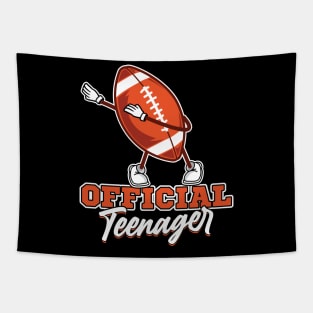 Official Teenager 13th Birthday Dabbing football Tapestry