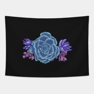 Blue Succulent Arrangement Tapestry