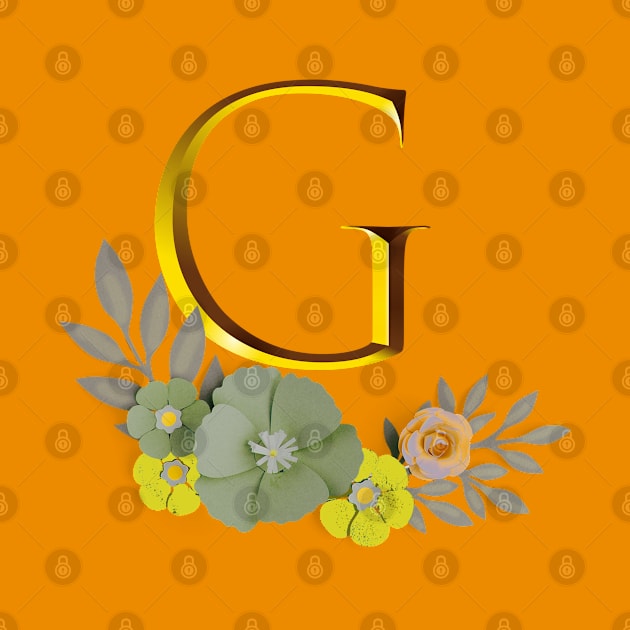 Monogram Alphabet Flower G by BIBLIOTEECA