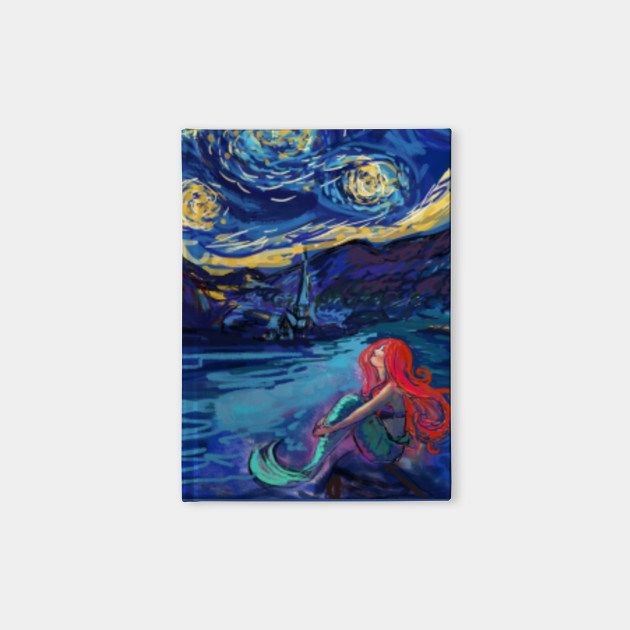 Starry Night Meets The Little Mermaid Van Gogh Notebook
