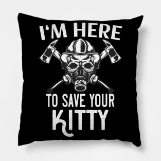 Funny Firefighter Saves Kitty Firemen Pillow