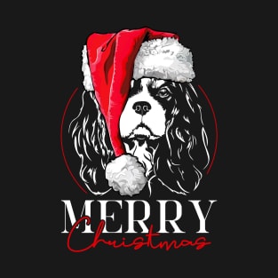 Funny Cavalier King Charles Spaniel Santa Merry Christmas dog mom T-Shirt