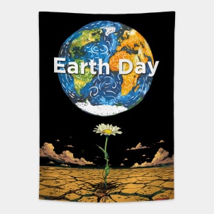 Earth Day: April 22nd A Reflection on Our Planet’s Fragile Existence on a dark (Knocked Out) background Tapestry