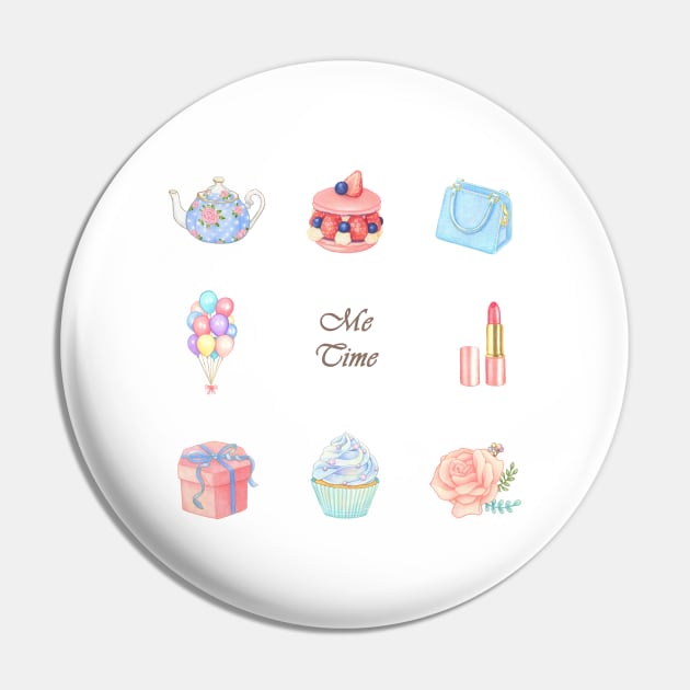 Me Time❤️My Pastel Dessert Party Pin by Rose Chiu Food Illustration