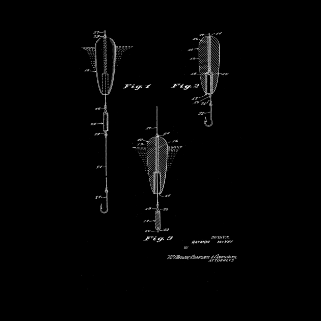 Fishing Lure Vintage Patent Drawing by TheYoungDesigns