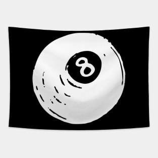 8 Ball Doodle White Tapestry