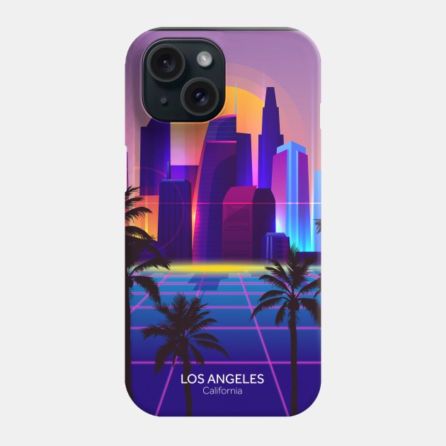 Los Angeles Synth City Phone Case by edmproject