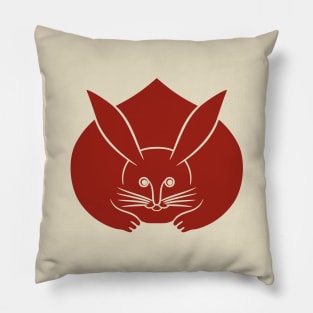 Usagi kamon japanese rabbit in red Pillow