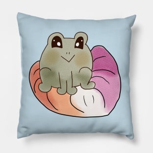 Lesbian Frog On A Lily Pad Pillow