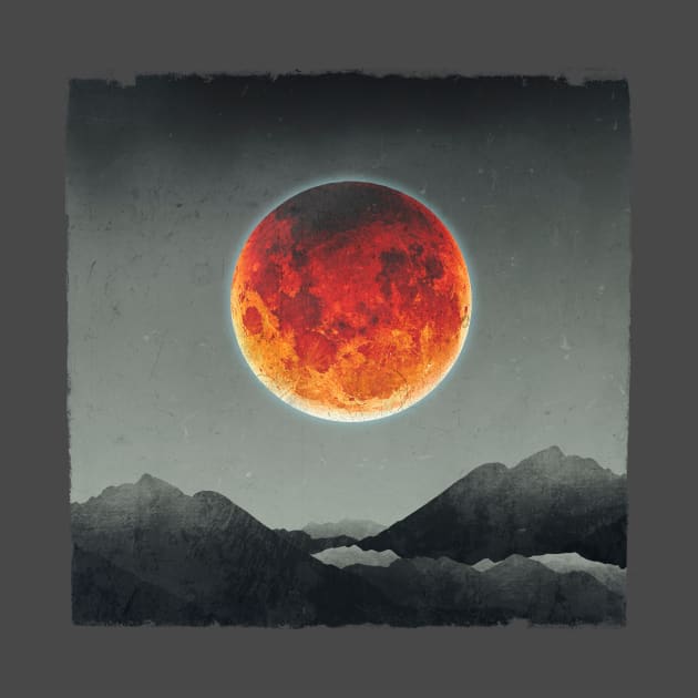 Blood Moon and Mountains by DyrkWyst