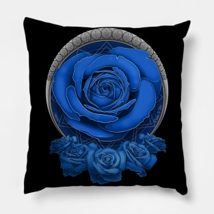 Gothic Blue Rose Pillow