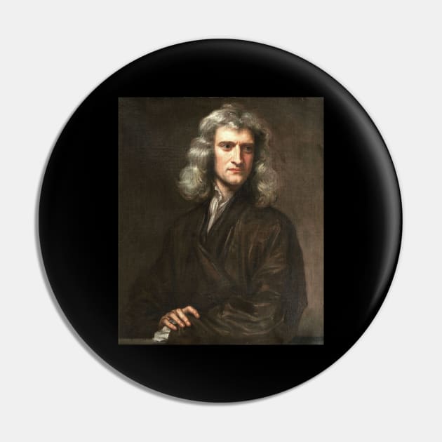 Sir Isaac Newton Portrait Art Pin by Embrace Masculinity