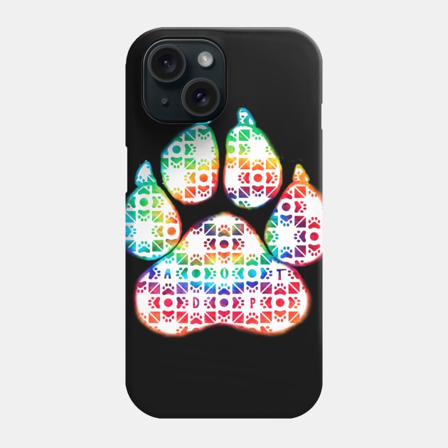 Tie Dye Adopt Paw Phone Case by PawShop