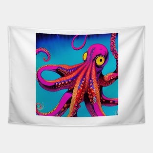 Psychedelic Octopus Tapestry