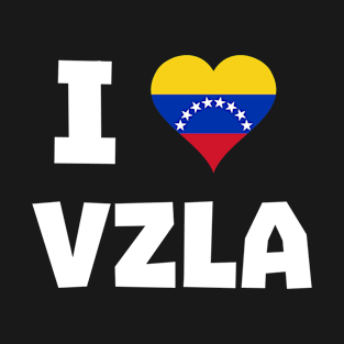 I Love VZLA - Camiseta Bandera Corazon Venezuela T-Shirt