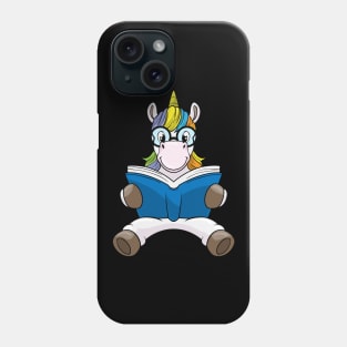 Unicorn as Nerd with Glasses & Book Phone Case