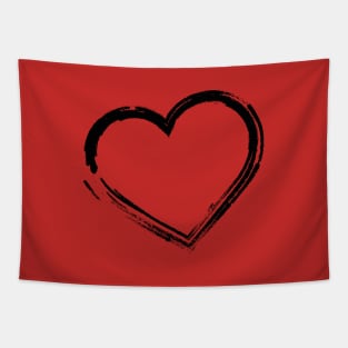 Minimalist Line Heart Tapestry