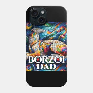 Borzoi dad, stained glass. I love borzois. Phone Case