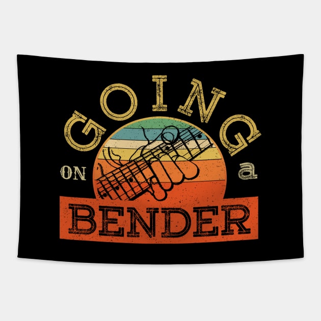 Going On A Bender - Vintage Blues Rock Heavy Guitar Player Tapestry by bonmotto