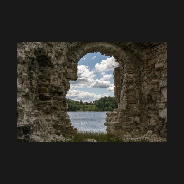 River and clouds through ruins of Koknese Castle by lena-maximova