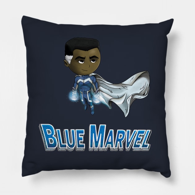 The Blue Marvel Pillow by Creative Wiz