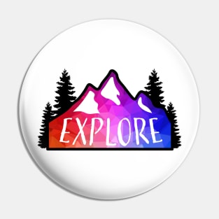 Geometric Colorful Mountain Explore Pin