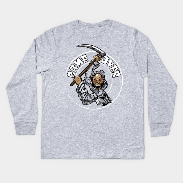 All SIZES! NEW COTTON COLOR GRIM REAPER GAME OVER GRAPHIC ART T-SHIRT