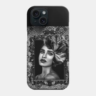 BLACK AND WHITE Ladies Fine Art HomeDecor Wall Art Digital Prints Artwork Illustration Fine Phone Case