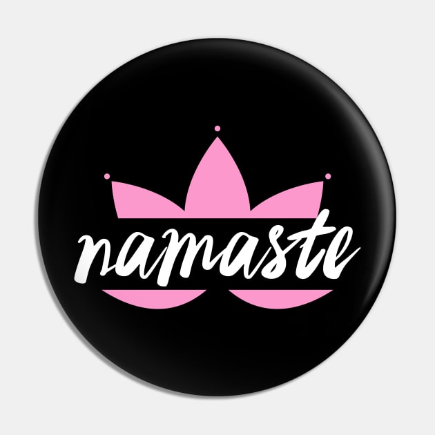 Namaste on pink yoga lotus Yoga design Pin by FOGSJ