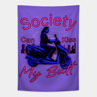 Society Can Kiss My Butt (pink version) Tapestry