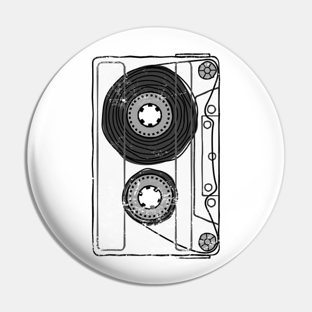 Vintage Retro Mixtape Made in the 80s Cassette Tape Pin by nvdesign