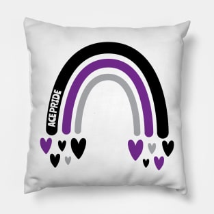 Ace Pride Awareness Rainbow with hearts Pillow