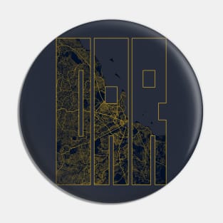 Dar es Salaam, Tanzania City Map Typography - Gold Art Deco Pin