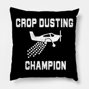 Crop Dusting Champion Pilot Plane Distressed Pillow