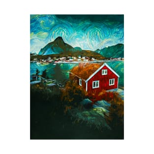 Aurora lights in Lofoten island T-Shirt