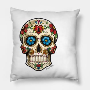 candy skull Tattoo style image Pillow