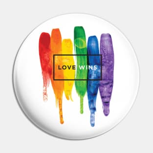 Watercolor Love Wins Rainbow (LGBT) Pin