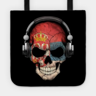 Dark Skull Deejay with Serbian Flag Tote