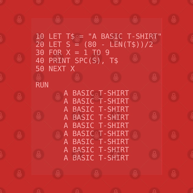 A BASIC T-Shirt - Red BG by The Corner Cabinet