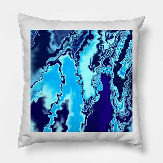 Ocean blue Pillow by krinichnaya