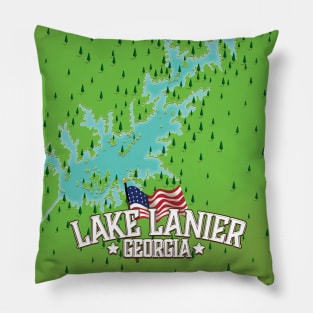 Lake Lanier Georgia Vintage travel poster Pillow