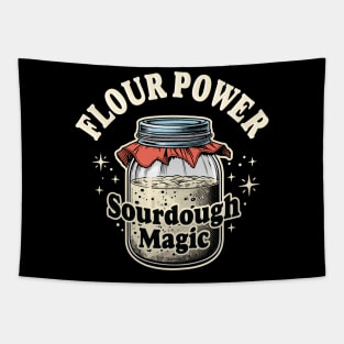 Flour Power Sourdough Magic Baking Bread Baker Graphic Tapestry