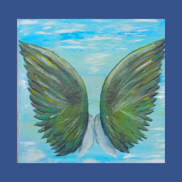 free wings in the clouds by reyhanartstudio