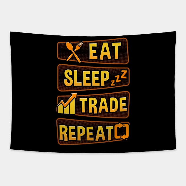 Funny Eat Sleep Trade Repeat Investors Tapestry by theperfectpresents