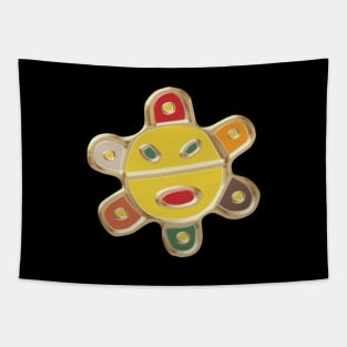 Taino Sun Oil Paint Strokes Tapestry