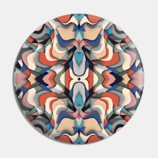 Abstract Liquid Retro Repeated Pattern Pin